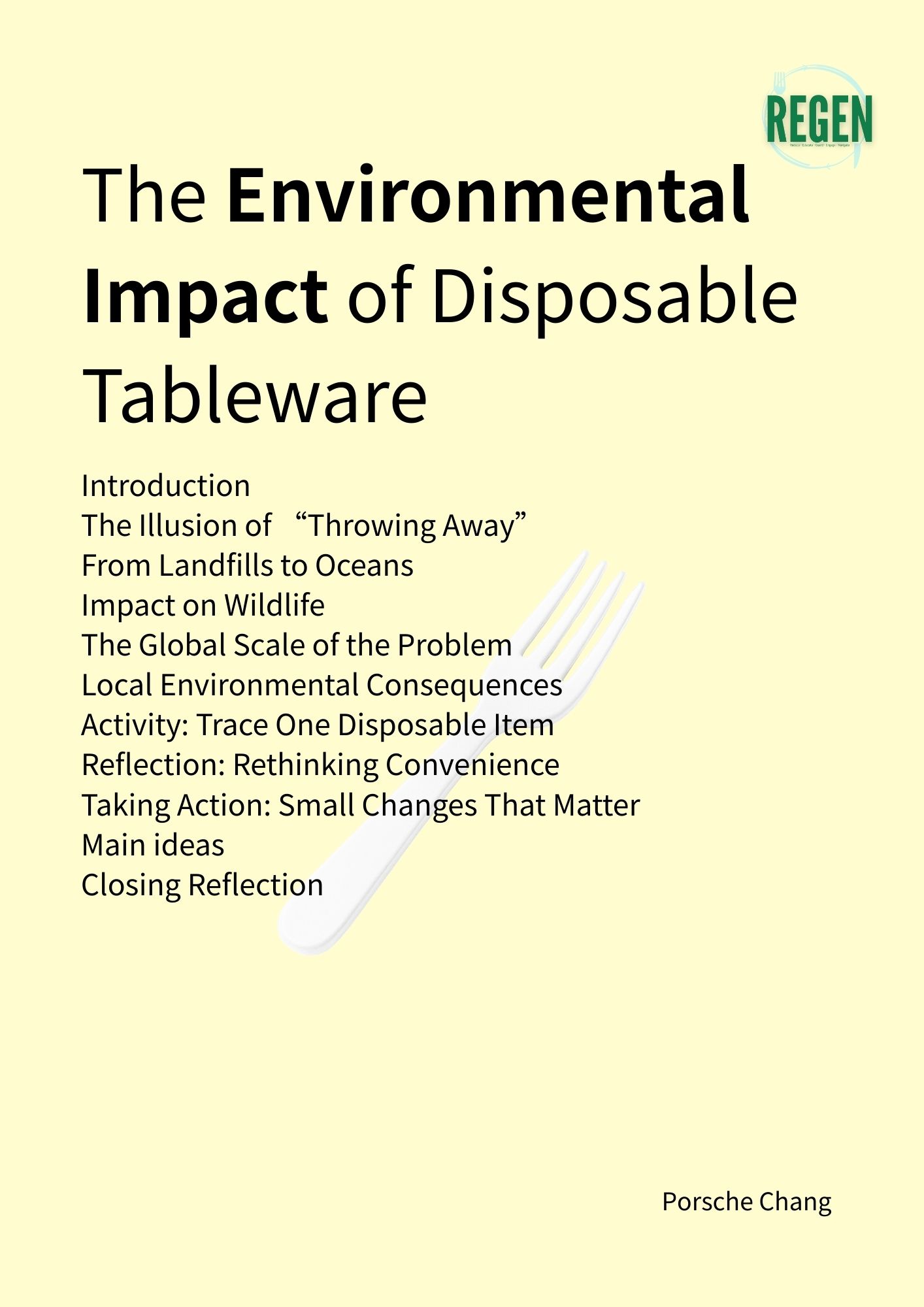 The Environmental Impact of Disposable Tableware